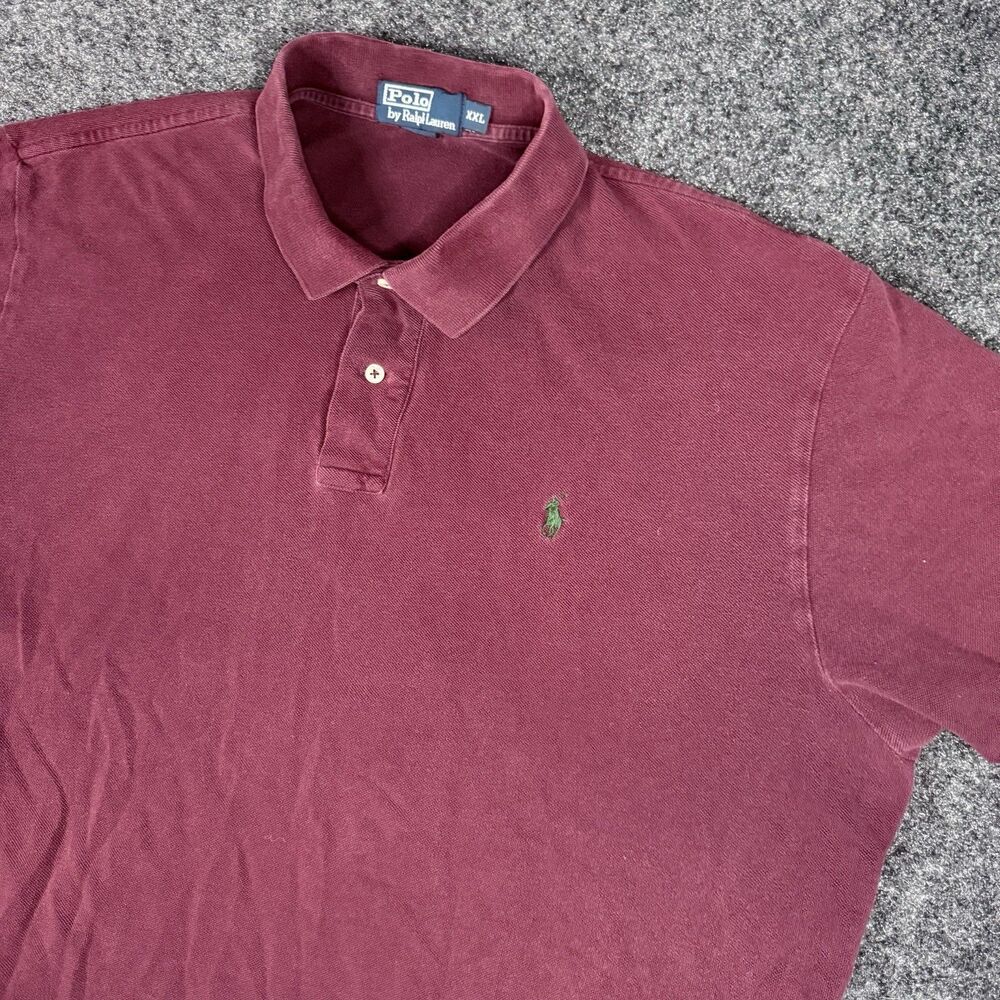 VTG Polo Ralph Lauren Burgundy Classic Fit Short Sleeve Polo Shirt Men’s XXL